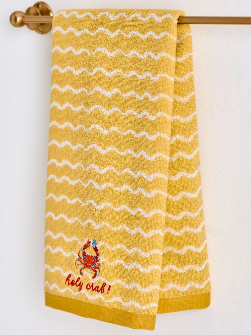 Holy Crab Icon Embroidered Hand Towel from Anthroplologie